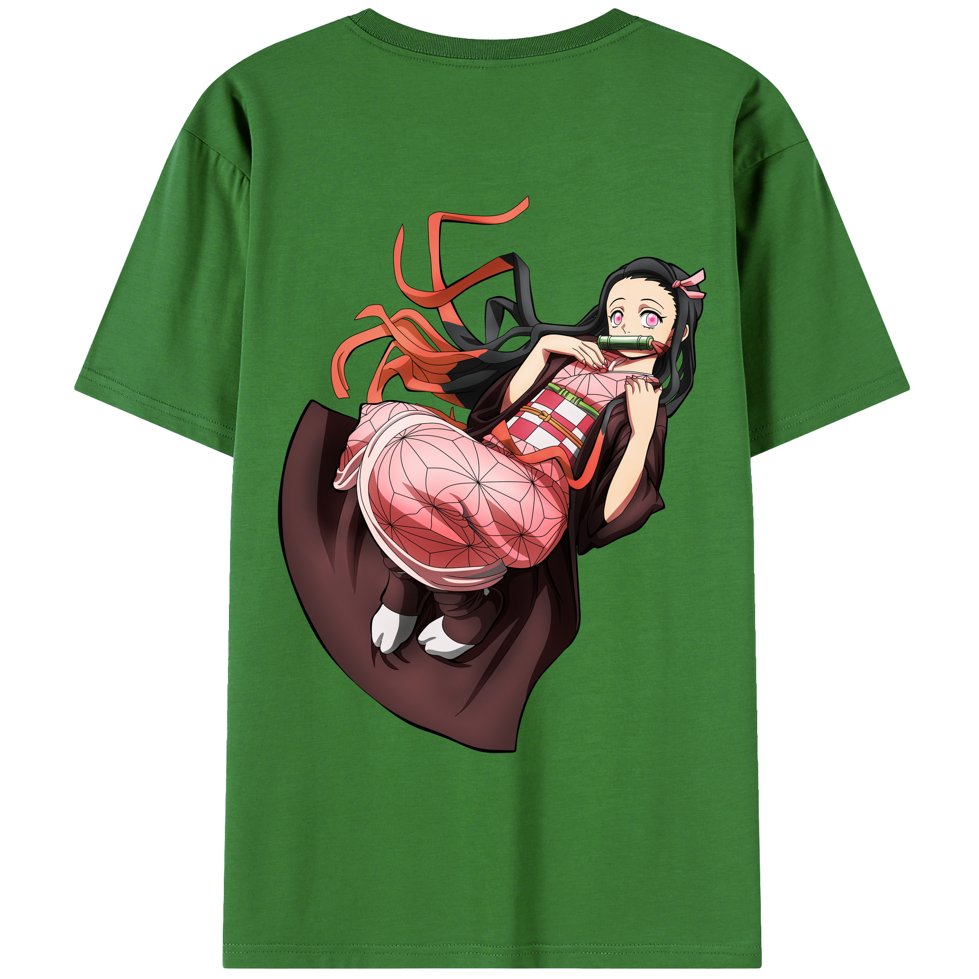 （画像用） 鬼滅の刃（きめつのやいば）竈門 禰󠄀豆子／かまど ねずこ Kamado Nezuko レディース半袖Tシャツ(バックプリント)